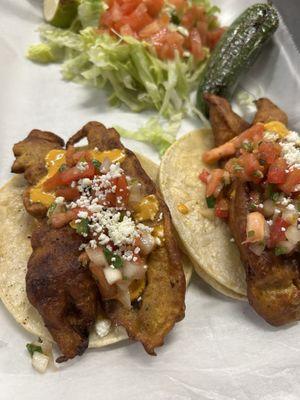 Individual fish tacos -- very good!