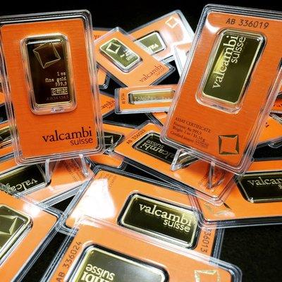 Valcambi 1 oz Gold Bars.