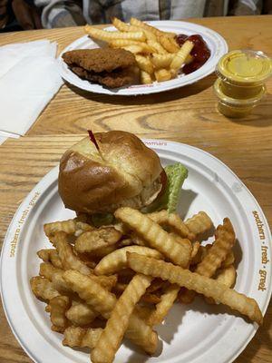 Chicken and fries