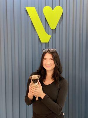 Grace (Licensed Veterinary Technician) with a patient of ours!