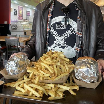 Wagyu burgers and a medium fry