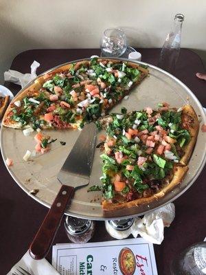 Delicious and fresh taco pizza ...