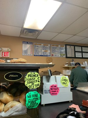 Menu and counter.