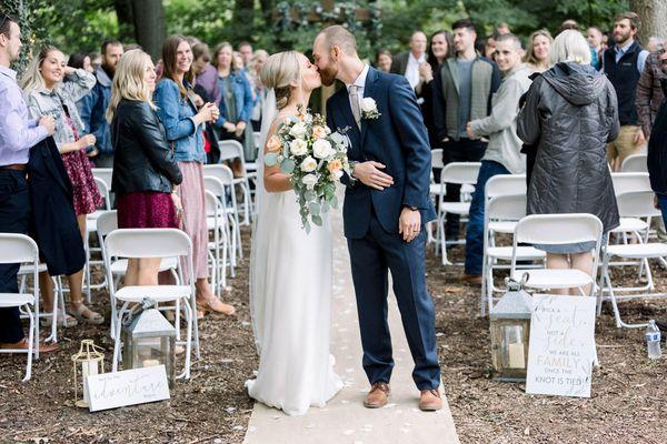 A summer wedding in the pine row