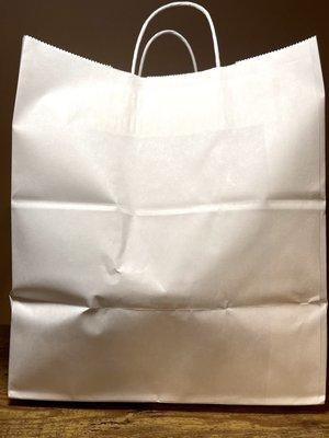 Takeout bag well packed with Fettuccine Bolognese & Bruschetta - Uber eats delivery/takeout