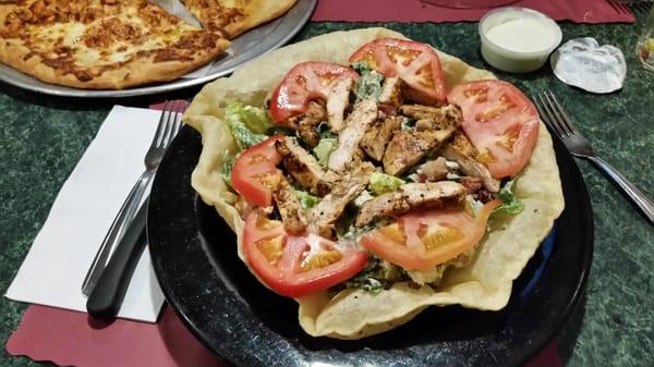 Grilled Cajun chicken ceaser salad, one of my favorites here.