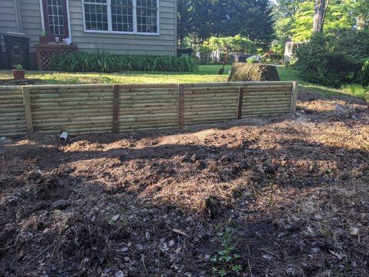 New Retaining Wall.