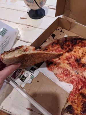 The crust is thick but where the cheese "was" was completely flat??