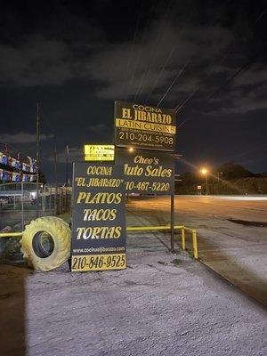 The sign off the street