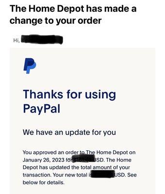 Email sent about change