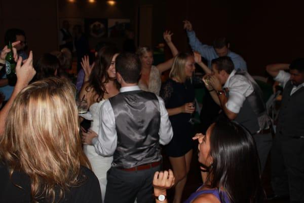 Dj Jack Martin from Newport Beach having fun with his wedding dance floor.