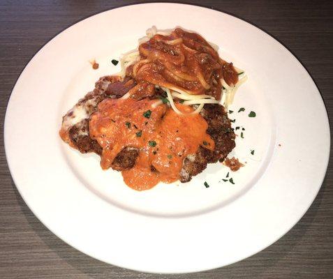 Veal Parmesan with Spaghetti