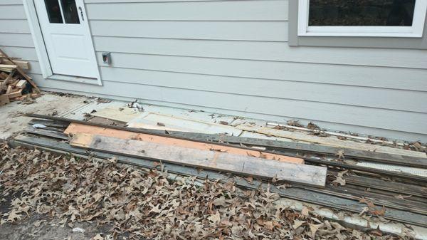 Wooden fence and construction debris removal before and afters.