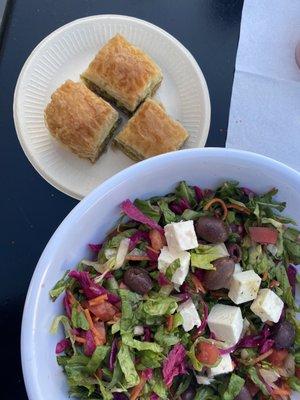 Istanbul salad and baklava