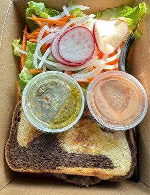 Grilled Patty Melt with Salad