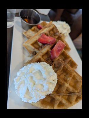 Waffles with Cookie Butter and Strawberries