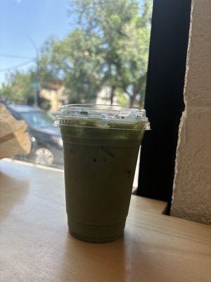 Iced oat matcha