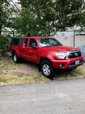 My truck in the Public Storage space where it was vandalized.