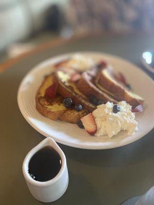 French toast with coconut whipped cream