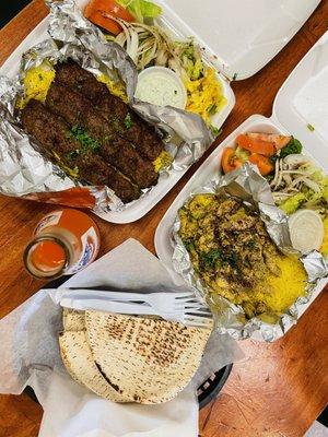 Chicken Shawarma Plate & Kefta Plate