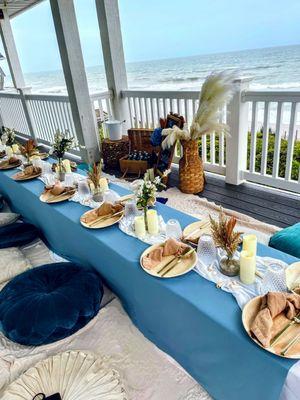 Beautiful setup for a dinner on the beach !