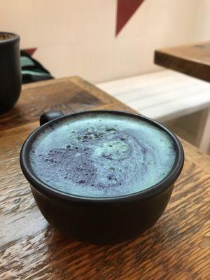 Blue matcha latte