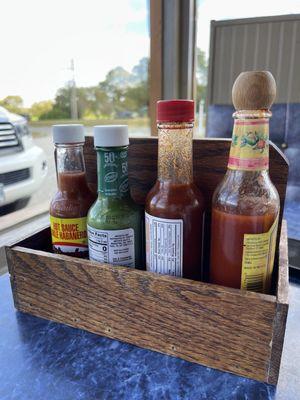 4 types of hot sauces!