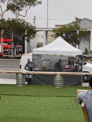 Business parked on El Cajon Blvd in front of the breweries