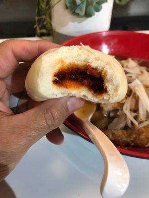 Traditional Cha Sui Bao (Steamed BBQ Pork Bun)