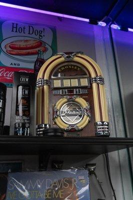 amazing shot of our old school jukebox on display.