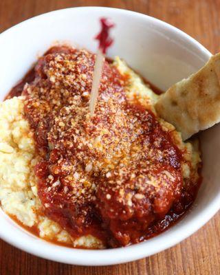 Make it a Bowl - Classic Balls with Spicy Meat Sauce over Polenta