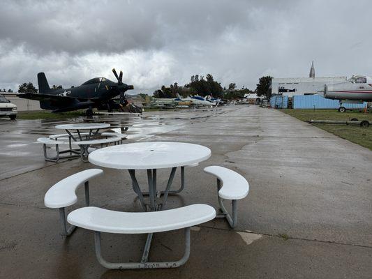 Several picnic tables available.