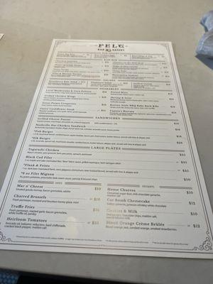 Food menu