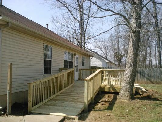 New deck with wheelchair ramp