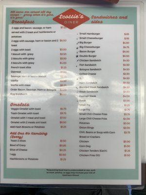 Menu front