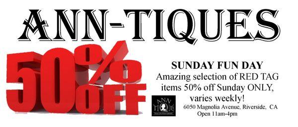 Amazing markdowns every SUNDAY, selection varies week to week!