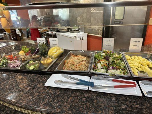 Salad at the appetizer station