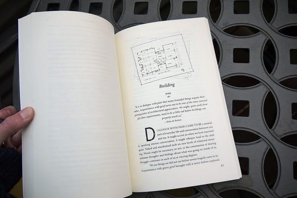 Schema of a Soul book layout. This book layout utilized clean, simple fonts, architectural elements, quotes, and natural breaks between a un