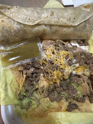 Breakfast Bacon Burrito, Carne Asada Fries Nacho