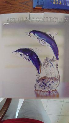 Dolphin glass piece