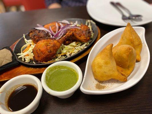 Half Tandoori Chicken and 3 Piece Veg Samosa