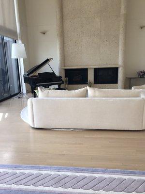 White sectional cleaning