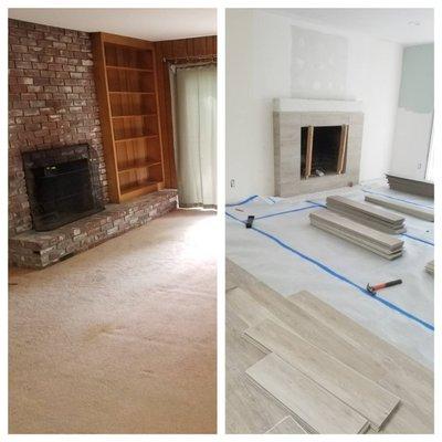 They did all our demo, fireplace re tile, and new flooring throughout!