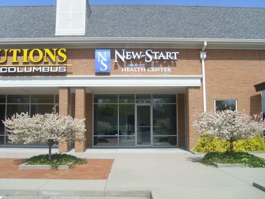 New-Start is located next to Dental Solutions and Papa's Grill