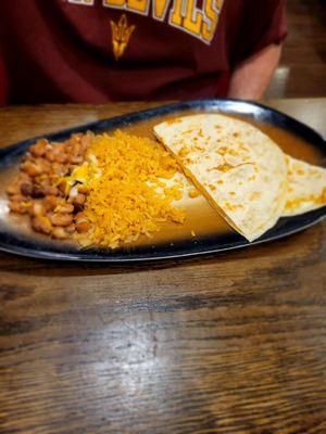 Kids meal cheese quesadilla