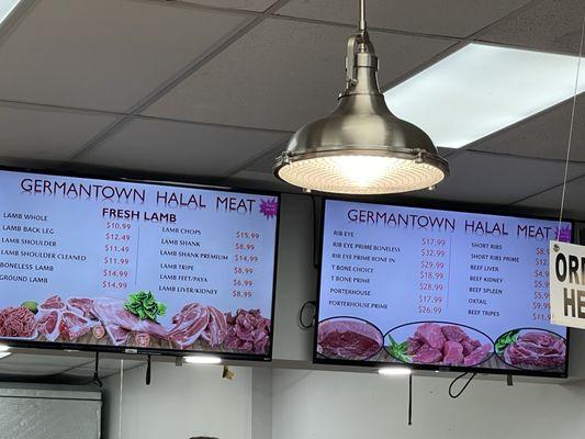 Halal Meat menu