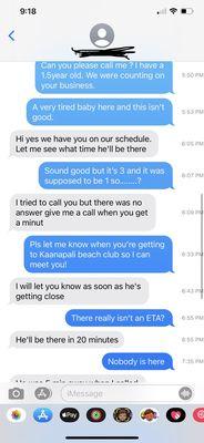 I showed the times in which these exchanges were happening (since drop off was supposed to be 1pm).