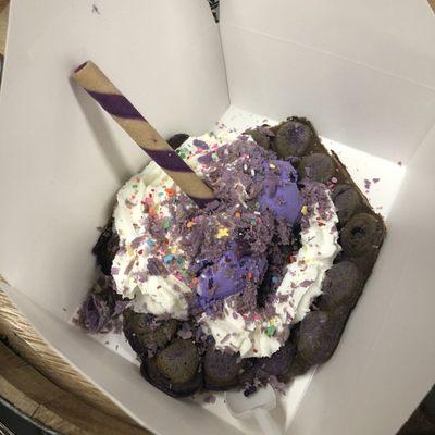 Ube waffle with ube ice cream!