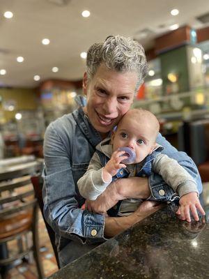 The queen Meris Blumstein and her grandson Cole Blumstein.