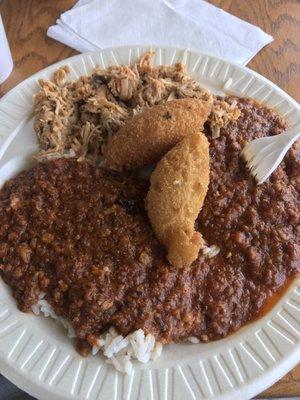 Pork plate with rice hash